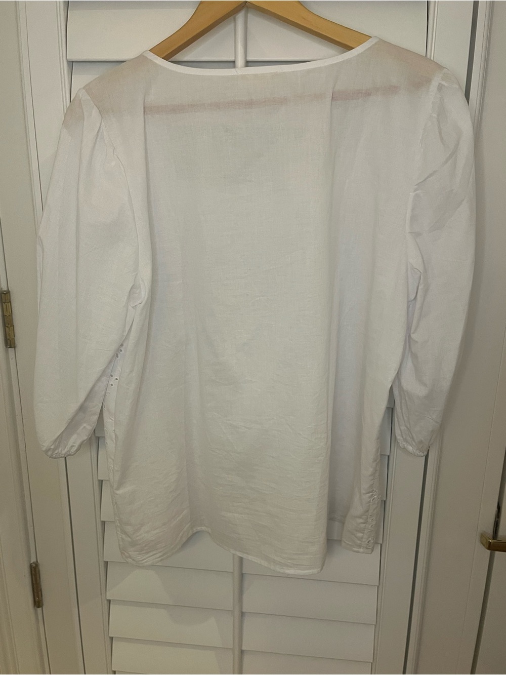 Grand & Greene White Eyelet Embroidered Tunic Blouse | Size Large - Picture 8 of 10